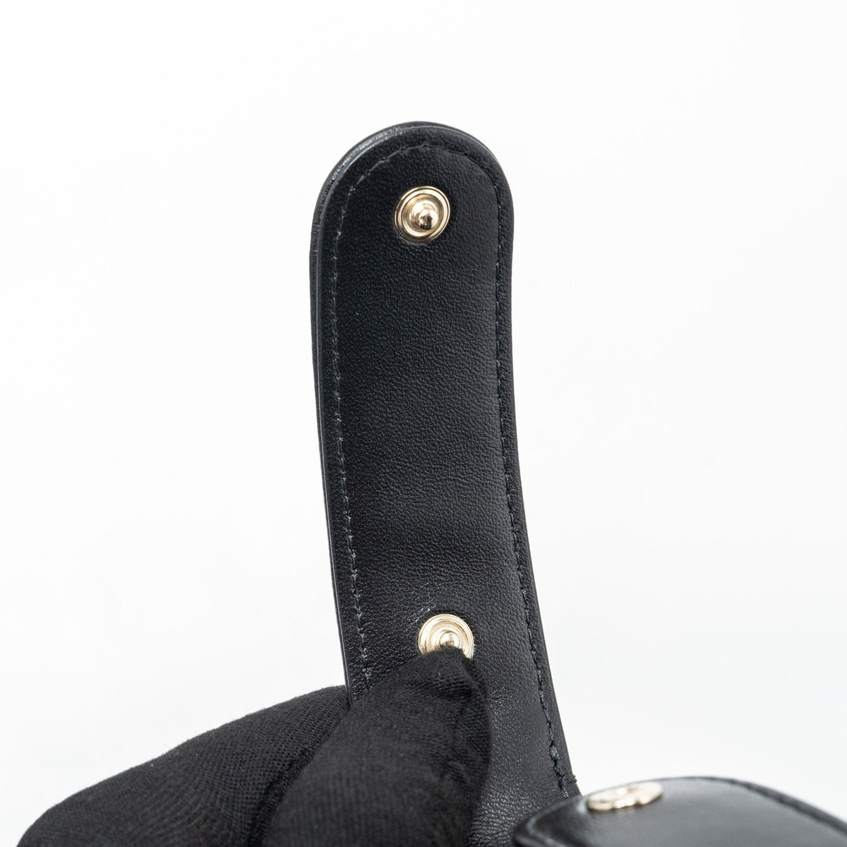 CHANEL 23C ROUND CLUTCH LAMBSKIN BLACK GHW (MICROCHIP)