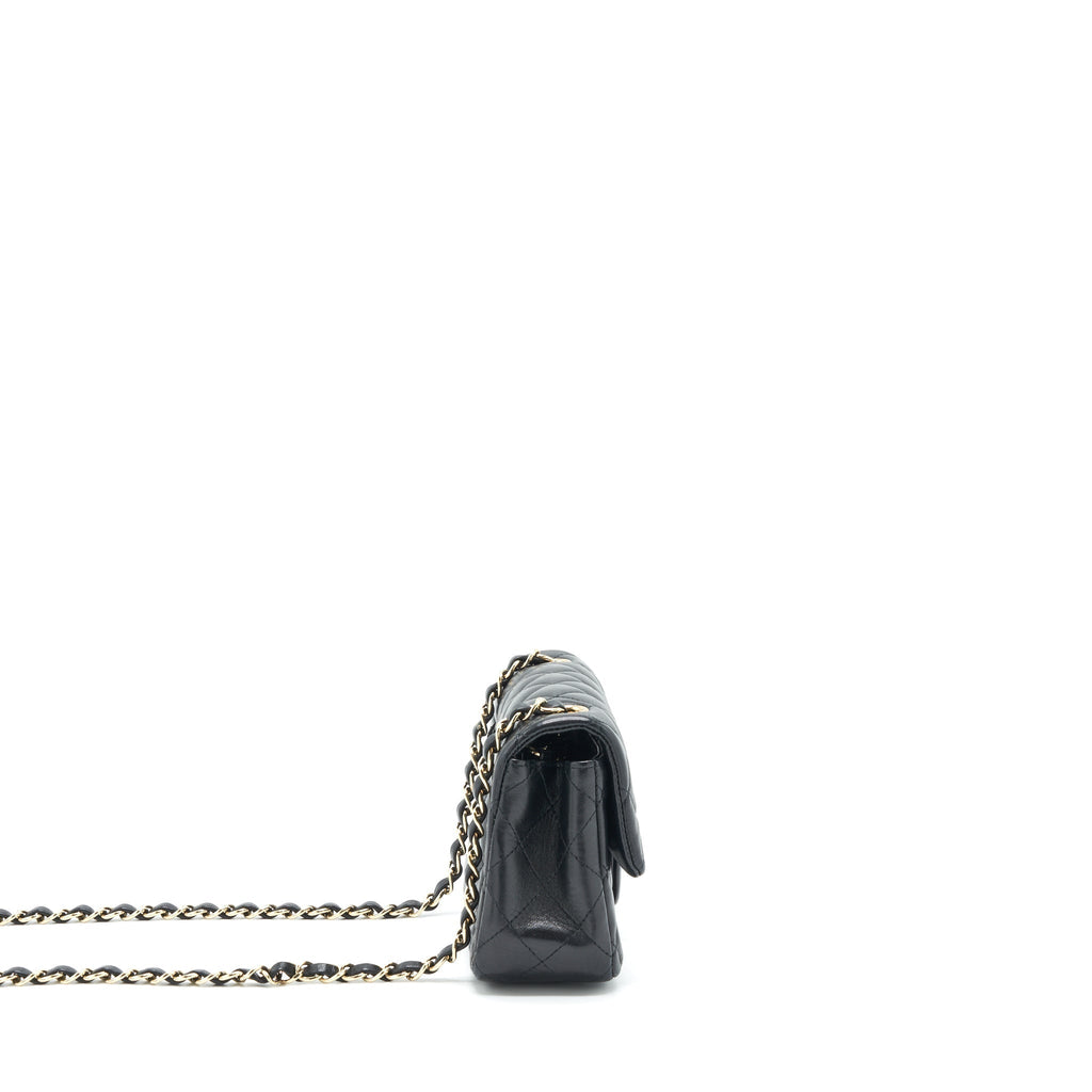 CHANEL MINI RECTANGULAR FLAP BAG LAMBSKIN BLACK GHW