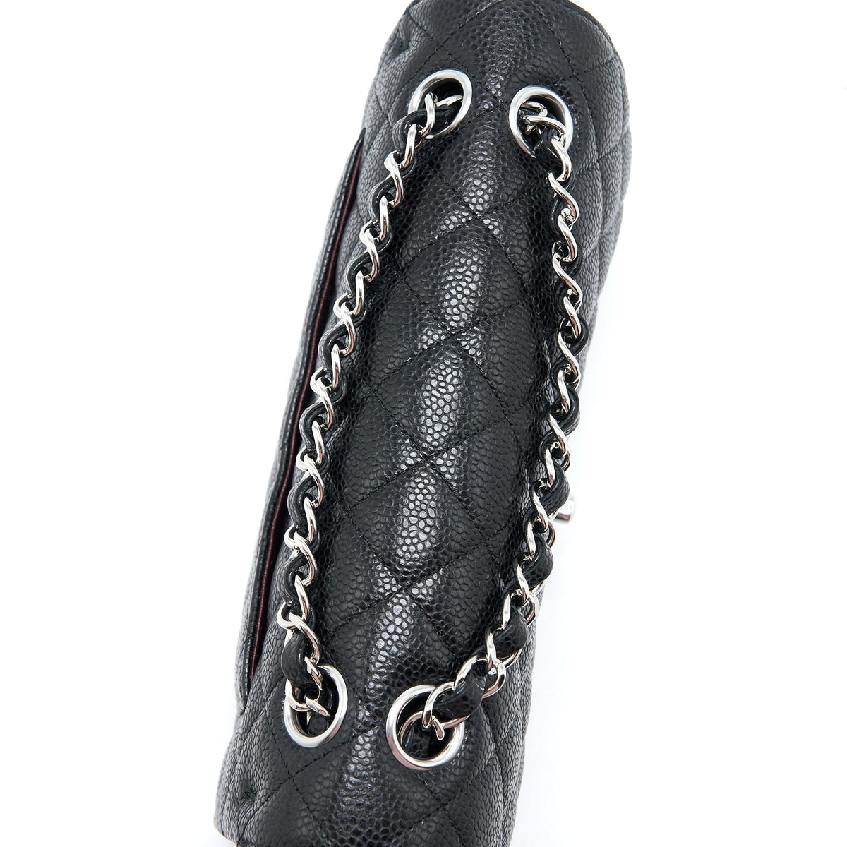CHANEL SMALL CLASSIC DOUBLE FLAP BAG CAVIAR BLACK SHW (MICROCHIP)