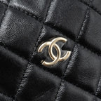 CHANEL 23C ROUND CLUTCH LAMBSKIN BLACK GHW (MICROCHIP)