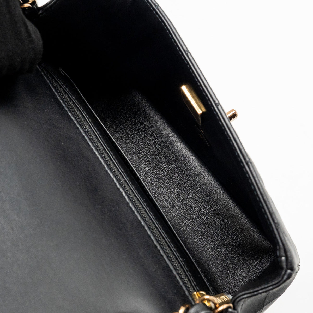 CHANEL MINI RECTANGULAR FLAP BAG LAMBSKIN BLACK RGHW (MICROCHIP)