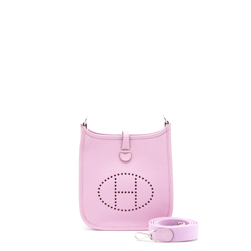 Hermes Mini Evelyne Clemence X9 Mauve Sylvestre SHW