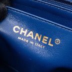 CHANEL MINI RECTANGULAR FLAP BAG LAMBSKIN BLUE LGHW