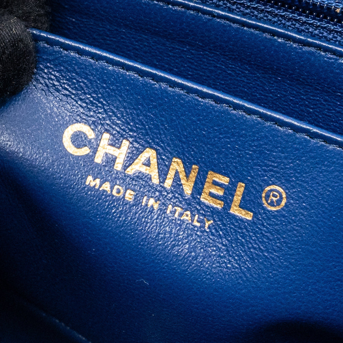 CHANEL MINI RECTANGULAR FLAP BAG LAMBSKIN BLUE LGHW