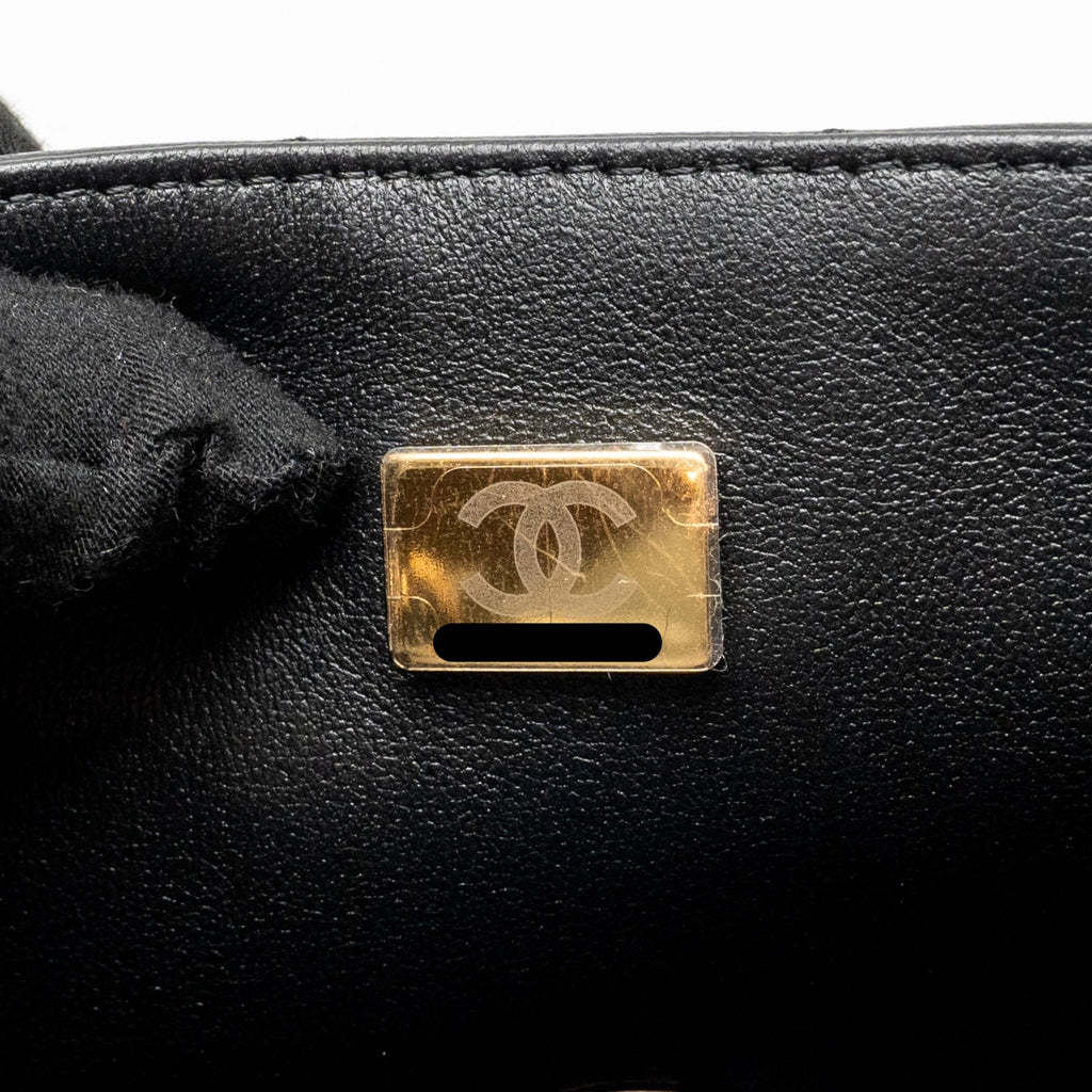 CHANEL MINI RECTANGULAR FLAP BAG LAMBSKIN BLACK RGHW (MICROCHIP)