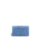 CHANEL 22C PEARL CRUSH WALLET ON CHAIN DENIM GHW