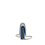 CHANEL 22C PEARL CRUSH WALLET ON CHAIN DENIM GHW