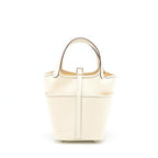 HERMES PICOTIN CARGO 18 LOCK BAG SWIFT AND TOILE CANVAS ECRU/NATA SHW
