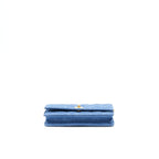 CHANEL 22C PEARL CRUSH WALLET ON CHAIN DENIM GHW