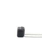 CHANEL 23C LONG VANITY WITH CHAIN CAVIAR BLACK LGHW