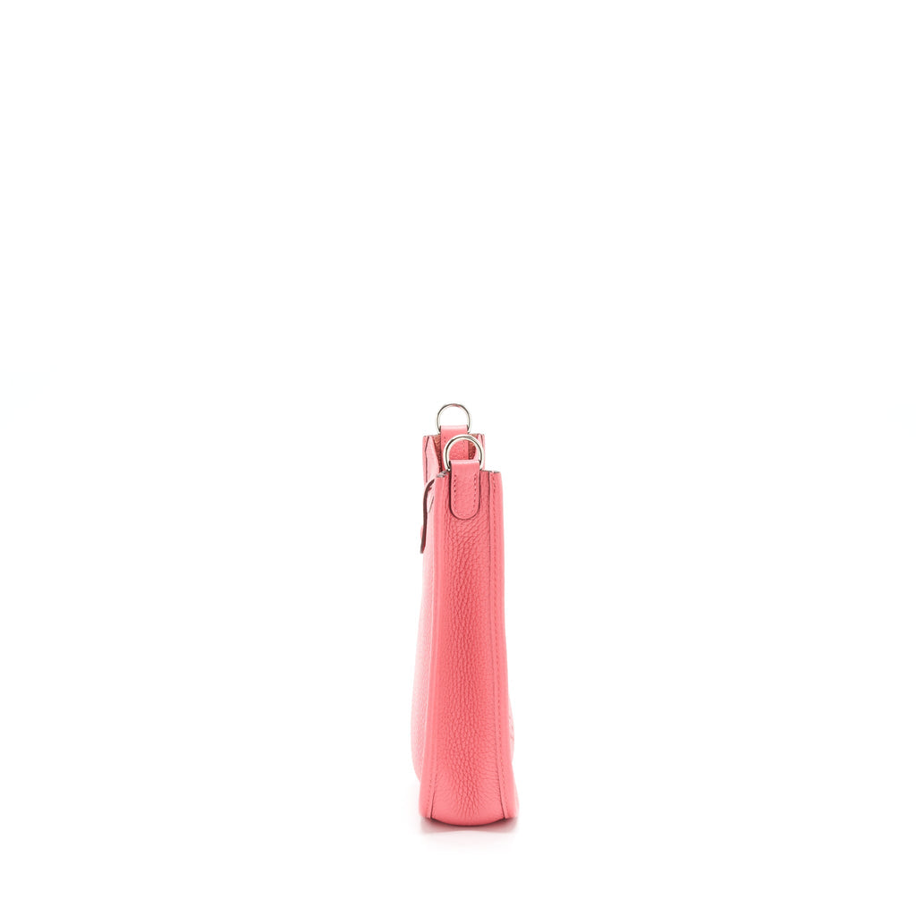 Hermes Mini Evelyne Clemence Rose Azalea / Rouge Pivoine SHW