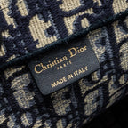 DIOR LARGE BOOK TOTE BLUE OBLIQUE EMBROIDERY