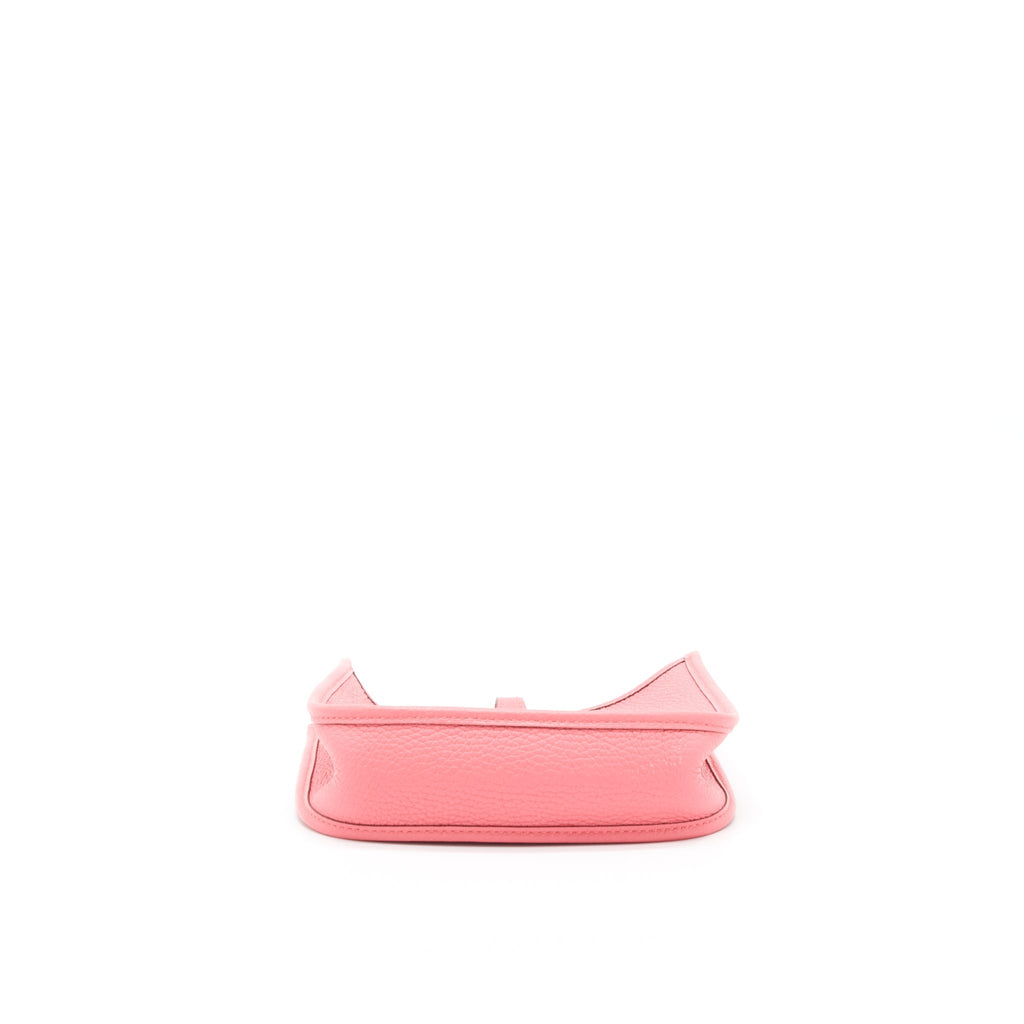 Hermes Mini Evelyne Clemence Rose Azalea / Rouge Pivoine SHW