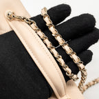 CHANEL 25K CC TOP HANDLE VANITY WITH CHAIN CAVIAR BEIGE LGHW (MICROCHIP)