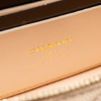 CHANEL 25K CC TOP HANDLE VANITY WITH CHAIN CAVIAR BEIGE LGHW (MICROCHIP)