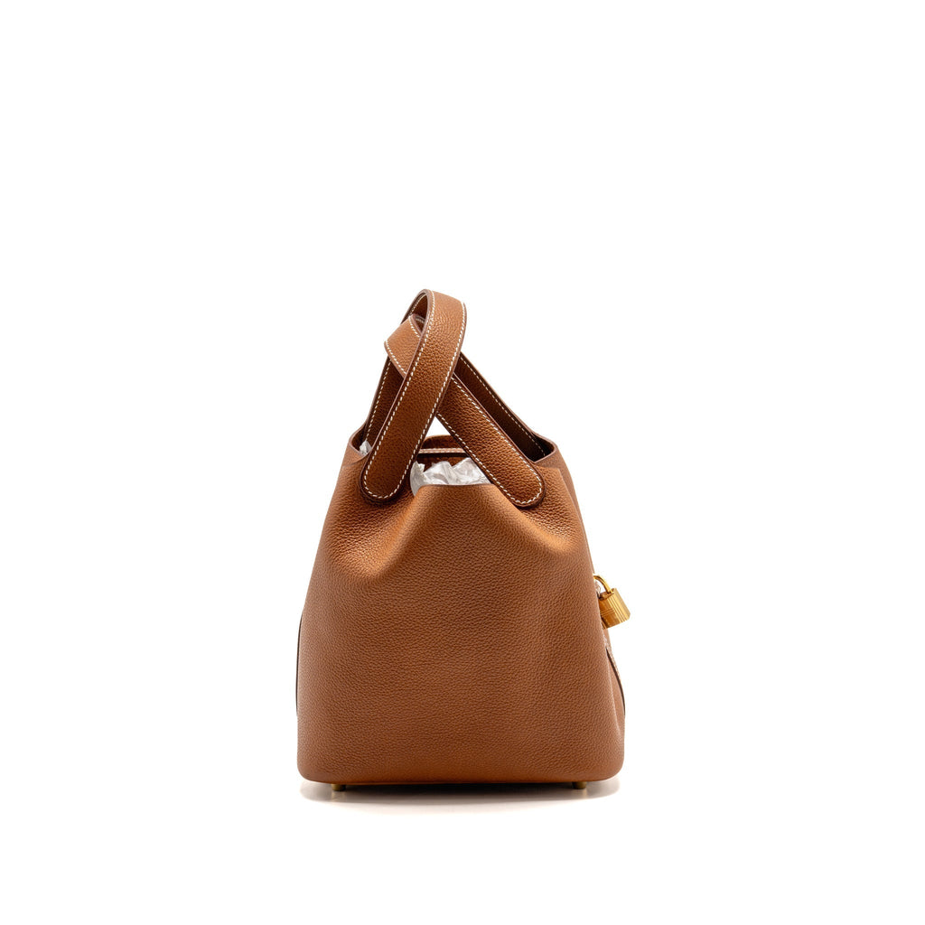 Hermes Picotin 18 Lock bag barenia faubourg fauve GHW