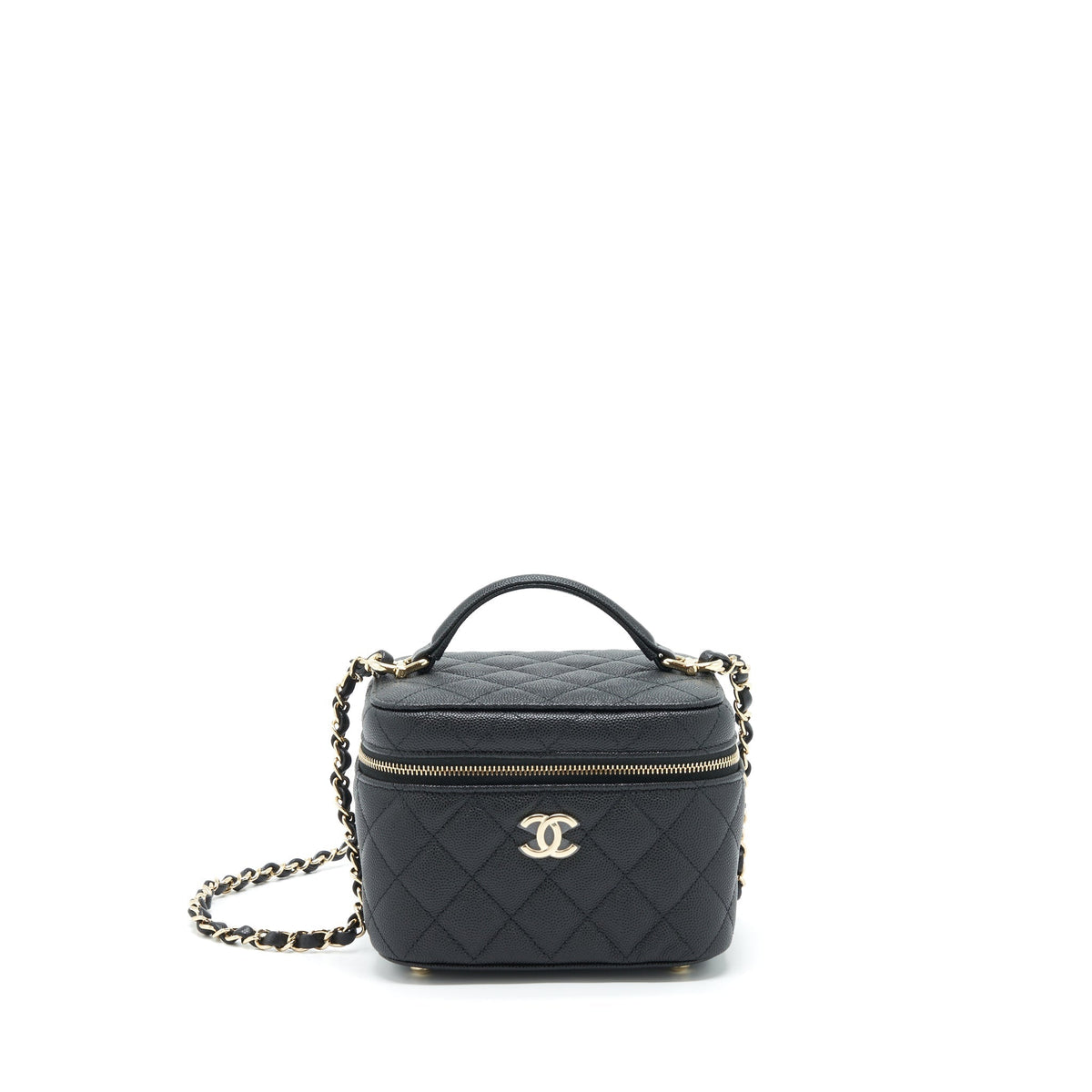 CHANEL 22S TOP HANDLE VANITY CAVIAR BLACK LGHW(MICROCHIP)