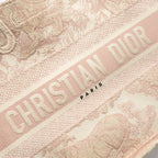 DIOR MEDIUM BOOK TOTE PINK TOILE DE JOUY EMBROIDERY