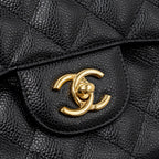 CHANEL CLASSIC JUMBO DOUBLE FLAP BAG CAVIAR BLACK GHW