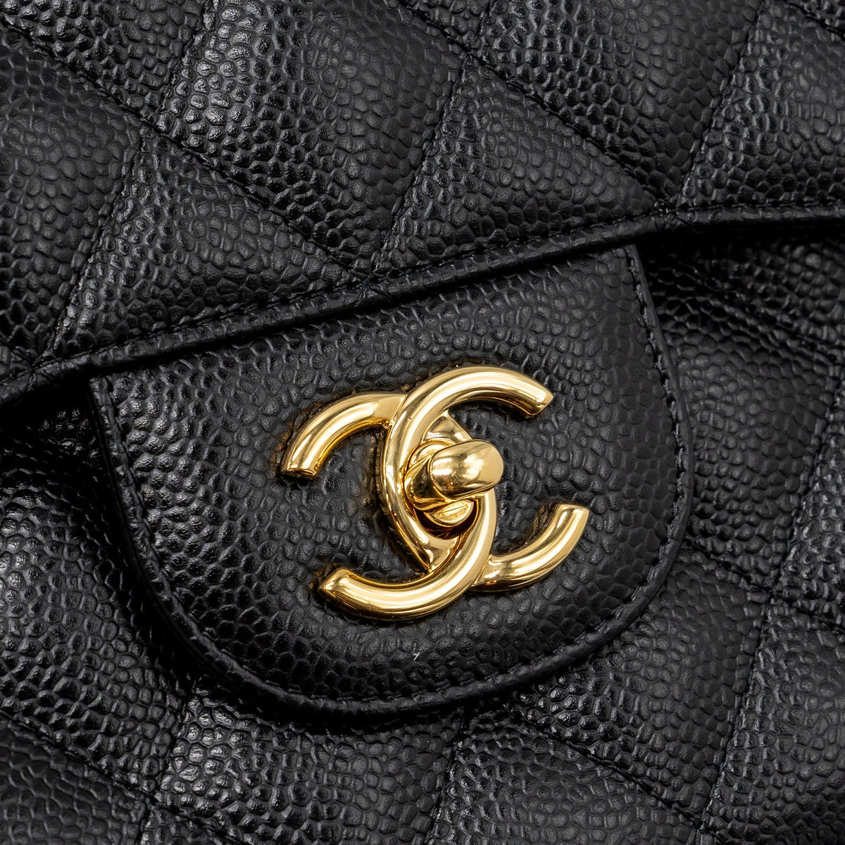 CHANEL CLASSIC JUMBO DOUBLE FLAP BAG CAVIAR BLACK GHW