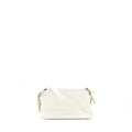 CHANEL GABRIELLE CLUTCH ON CHAIN AGED CALFSKIN WHITE WITH SILVER AND GOLD HARDWARE