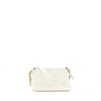 CHANEL GABRIELLE CLUTCH ON CHAIN AGED CALFSKIN WHITE WITH SILVER AND GOLD HARDWARE