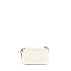 CHANEL GABRIELLE CLUTCH ON CHAIN AGED CALFSKIN WHITE WITH SILVER AND GOLD HARDWARE