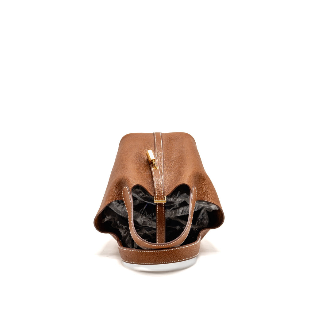 Hermes Picotin 18 Lock bag barenia faubourg fauve GHW
