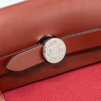 Hermes herbag zip 31 bag canvas / hunter rouge grenat / rouge H SHW