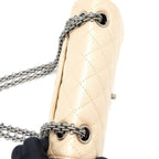 CHANEL 2.55 MINI REISSUE FLAP BAG LAMBSKIN LIGHT BEIGE RUTHENIUM HARDWARE