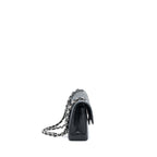 CHANEL SMALL CLASSIC DOUBLE FLAP BAG CAVIAR BLACK SHW (MICROCHIP)