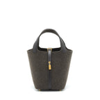 Hermes Picotin 18 Felt Lock Bag Ebene GHW
