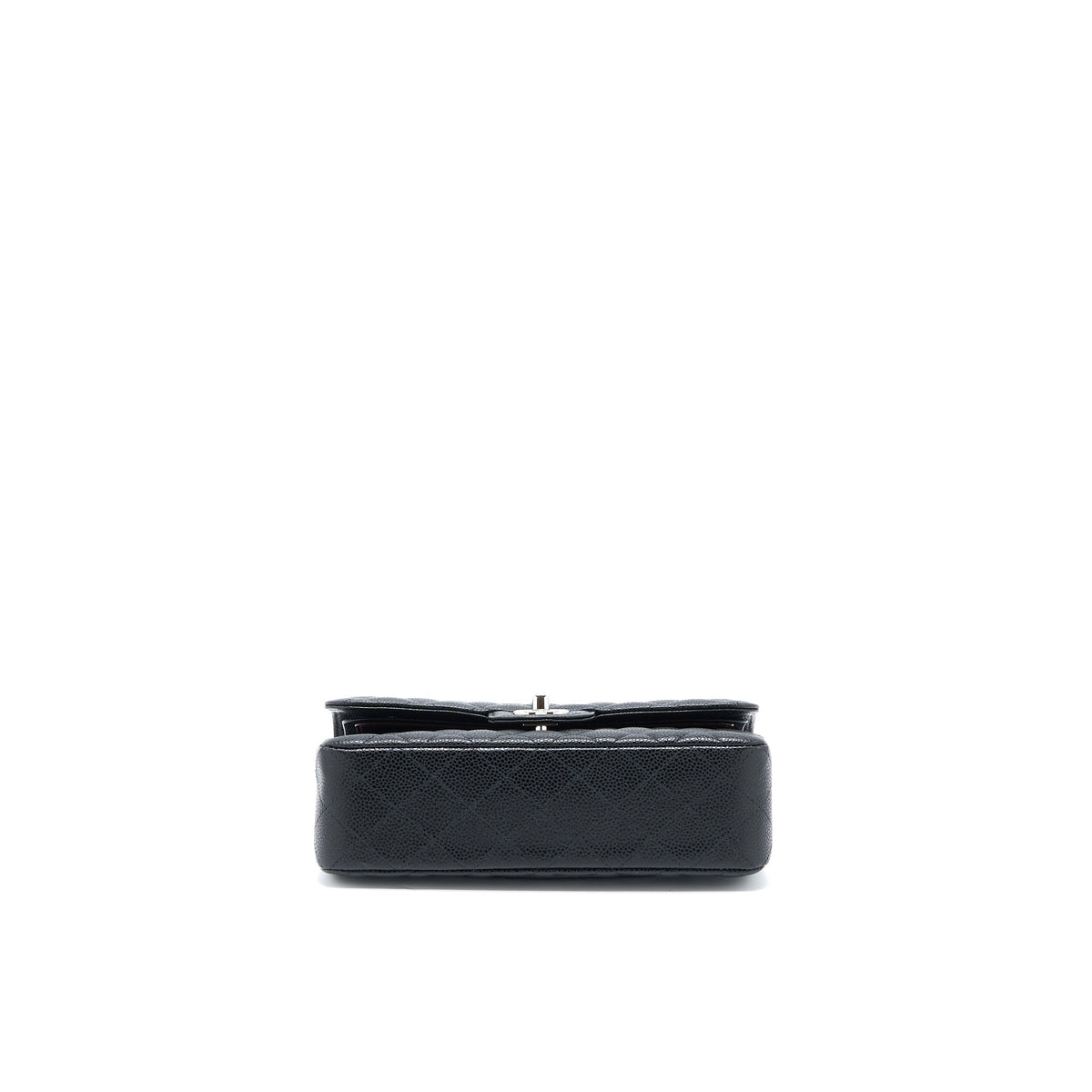 CHANEL SMALL CLASSIC DOUBLE FLAP BAG CAVIAR BLACK SHW (MICROCHIP)