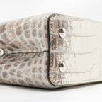 LOUIS VUITTON CAPUCINES MINI HIMALAYAN CROCODILE WHITE SHW