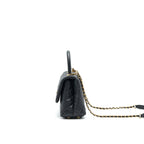 CHANEL MINI COCO HANDLE FLAP CAVIAR IN BLACK GHW