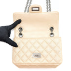 CHANEL 2.55 MINI REISSUE FLAP BAG LAMBSKIN LIGHT BEIGE RUTHENIUM HARDWARE