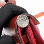 Hermes herbag zip 31 bag canvas / hunter rouge grenat / rouge H SHW