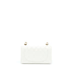CHANEL SMALL CLASSIC FLAP BAG CAVIAR WHITE LGHW (MICROCHIP)