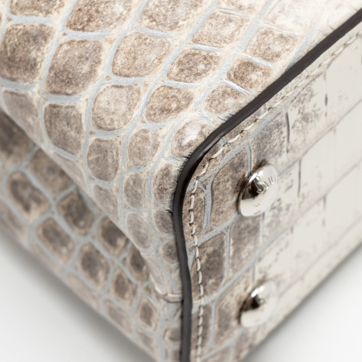 LOUIS VUITTON CAPUCINES MINI HIMALAYAN CROCODILE WHITE SHW