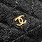 CHANEL CLASSIC WALLET ON CHAIN CAVIAR BLACK GHW
