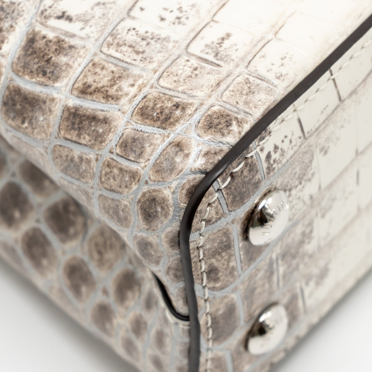 LOUIS VUITTON CAPUCINES MINI HIMALAYAN CROCODILE WHITE SHW