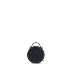CHANEL MINI ROUND PURSE VANITY CAVIAR BLACK LGHW