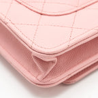 CHANEL CLASSIC WALLET ON CHAIN CAVIAR PINK LGHW (MICROCHIP)
