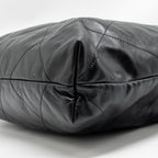 CHANEL MEDIUM 22 BAG CALFSKIN BLACK GHW (MICROCHIP)