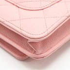 CHANEL CLASSIC WALLET ON CHAIN CAVIAR PINK LGHW (MICROCHIP)