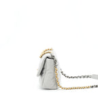 CHANEL SMALL 19 BAG LAMBSKIN LIGHT GREY WITH MULTICOLOUR HARDWARE (MICROCHIP)