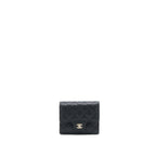 CHANEL CLASSIC FLAP COMPACT WALLET CAVIAR BLACK LGHW