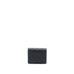 CHANEL CLASSIC FLAP COMPACT WALLET CAVIAR BLACK LGHW