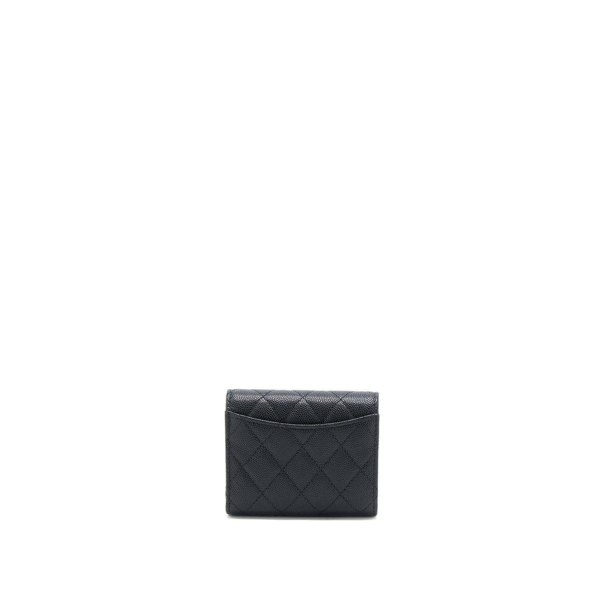 CHANEL CLASSIC FLAP COMPACT WALLET CAVIAR BLACK LGHW