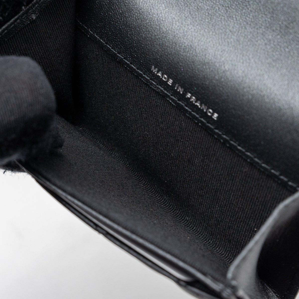CHANEL CLASSIC FLAP CARD HOLDER LAMBSKIN SO BLACK SHW (MICROCHIP)